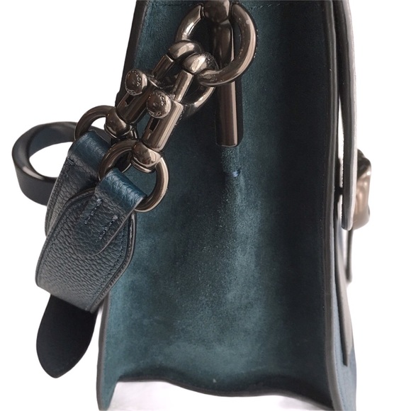 Coach Tabby Color Block Blue Grey Shoulder Bag - Picture 15 of 16